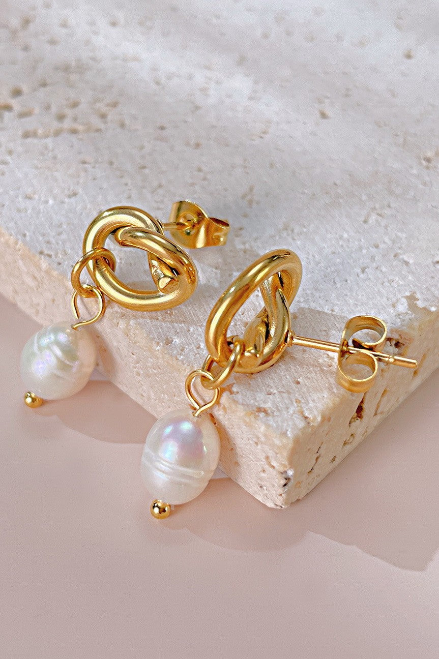 18K Stainless Steel Tarnish Free Pearl Drop Ear
