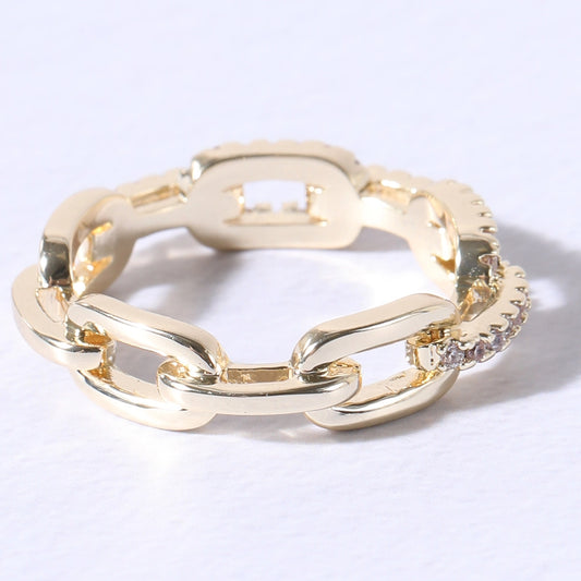 Chain Link Cubic Zirconia Eternity Ring