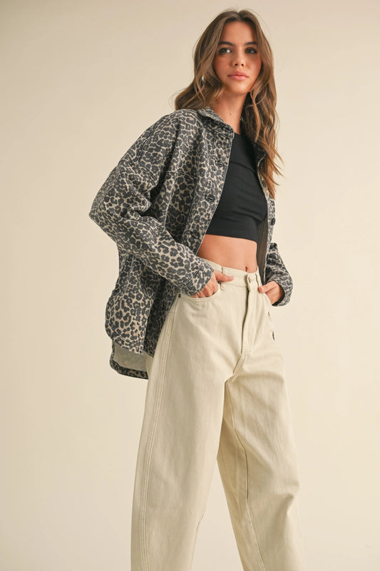 Leopard Print Stretch Shacket