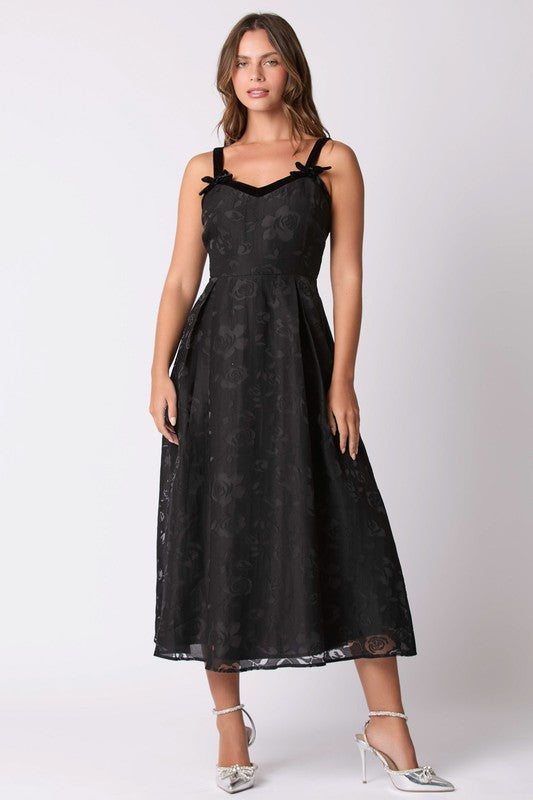 Floral Jacquard Organza Dress