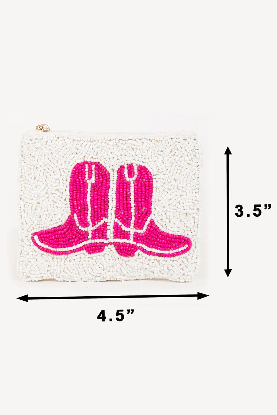 Pink Seed Beaded Coin Purse