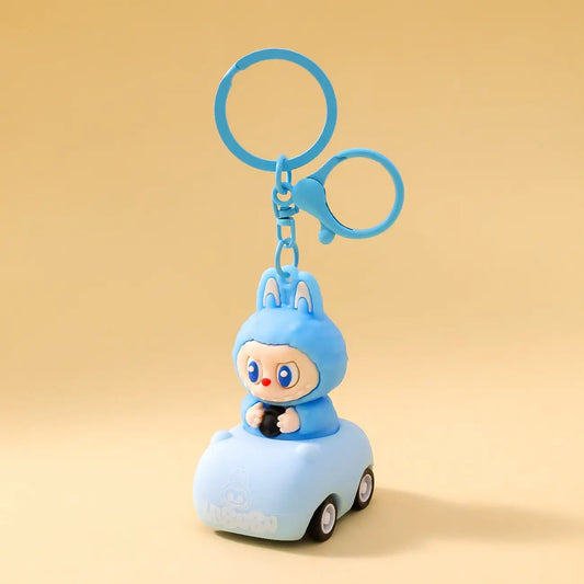 Labubu Driving Cartoon Keychain