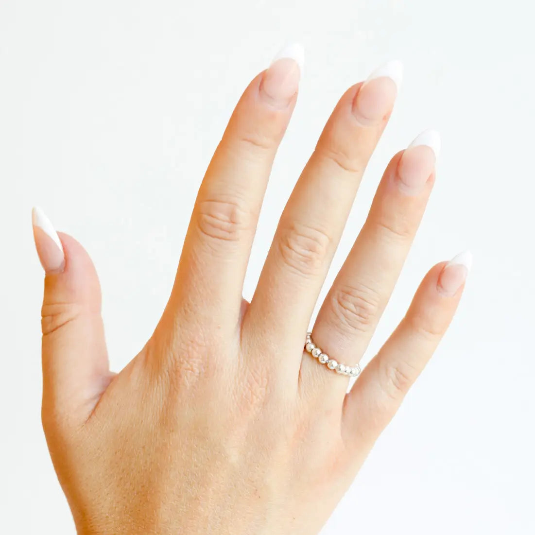 Lauren Beaded Band in Silver