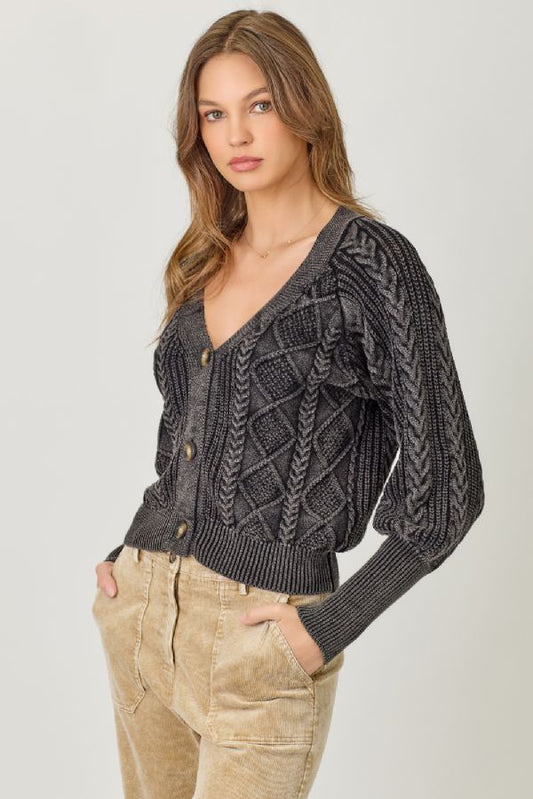 Mixed Weaving Sweater Cardigan