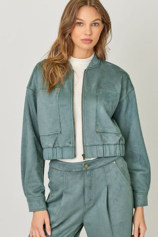 Suede Bomber Jacket