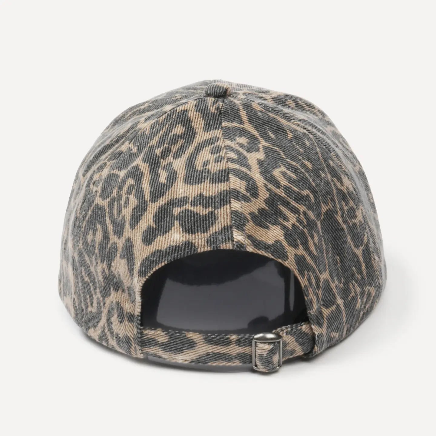 Washed Leopard Print Baseball Cap