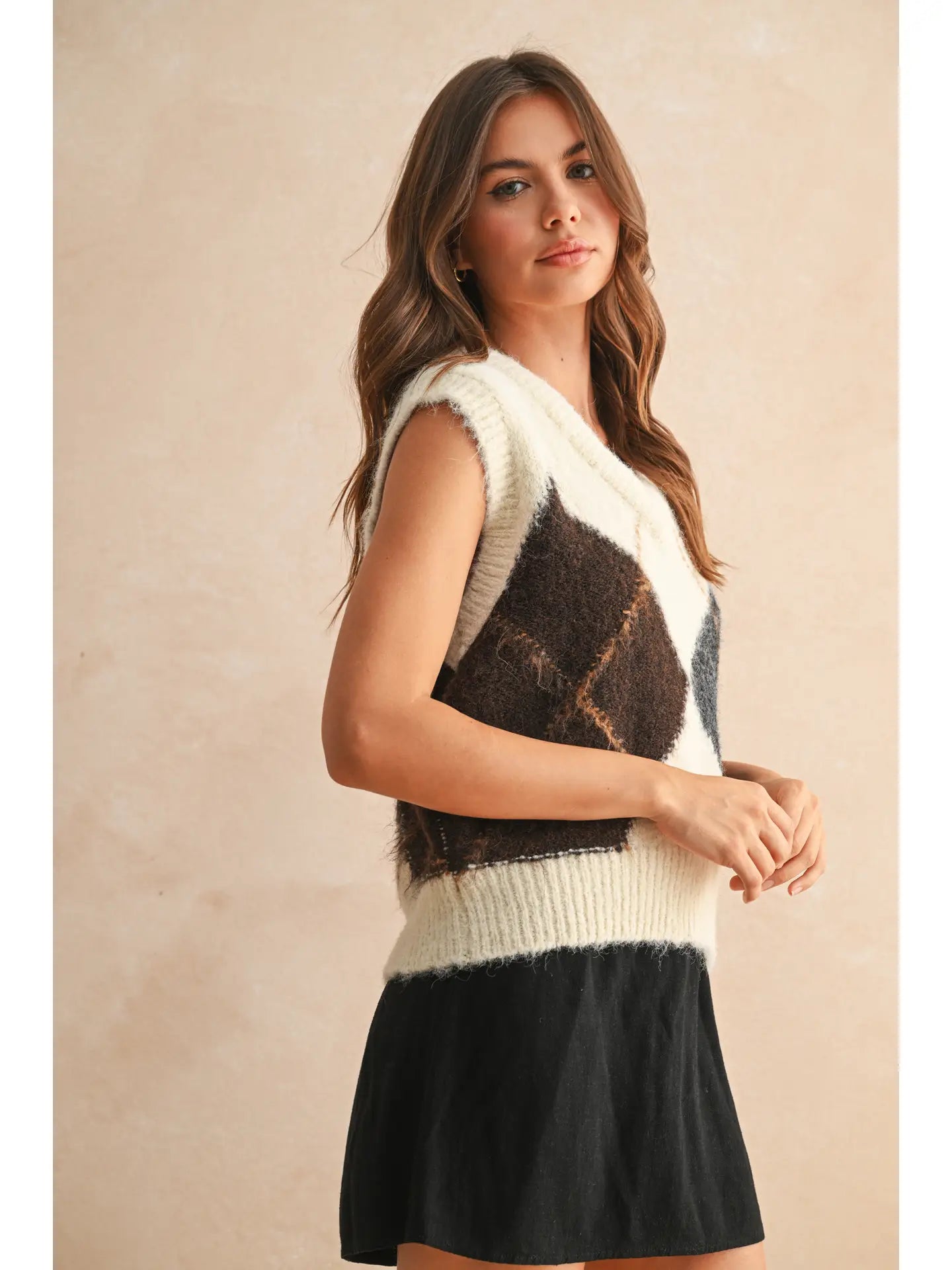 Argyle Pattern Sweater Vest