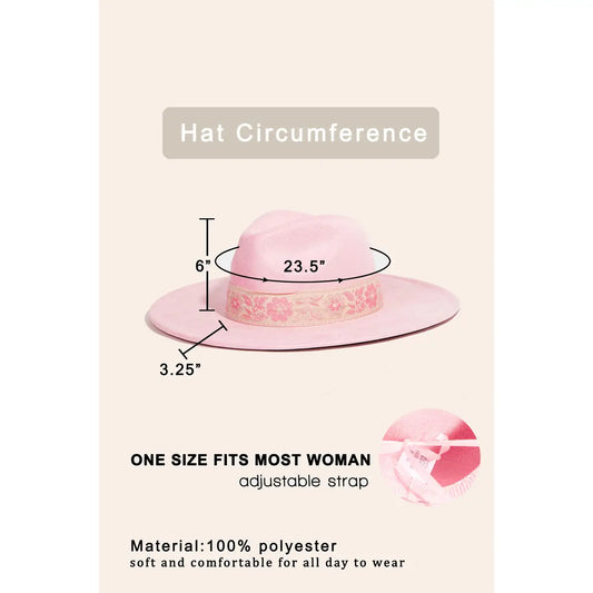 Flower Ribbon Bow Fedora Hat