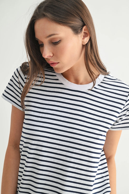Coastal Cotton Striped Tee Dress
