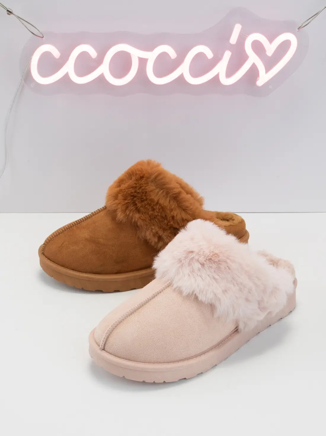 Cozy Fur Lined Slip On Clog Slippers