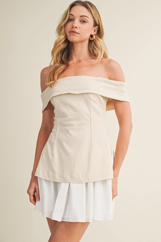 Off Shoulder Twofer Dress