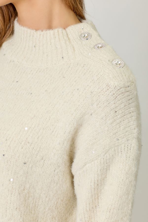 Mock Neck Sparkle Sweater
