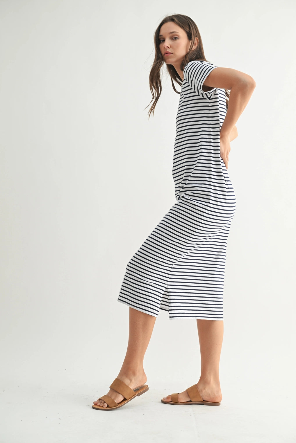 Coastal Cotton Striped Tee Dress