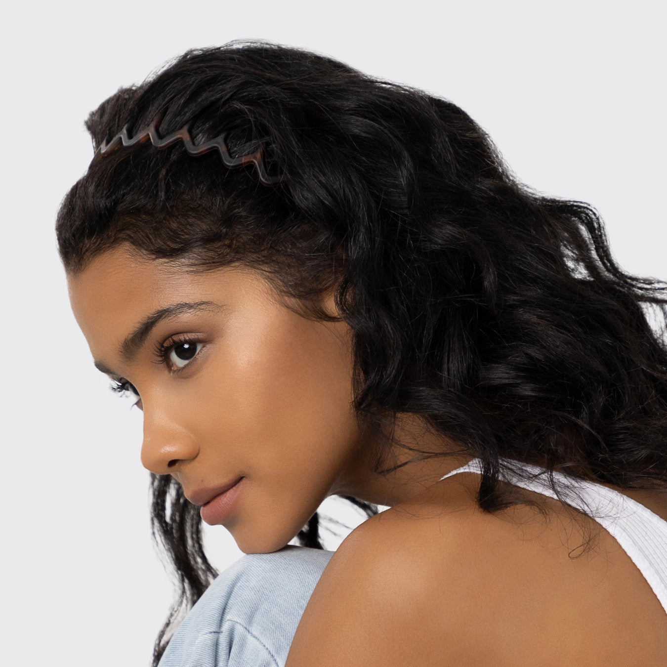 Zig Zag Headband 2pc - Black & Tortoise