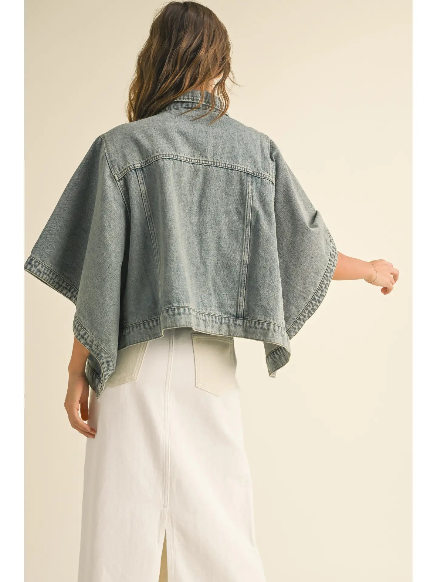 Cape Style Denim Jacket