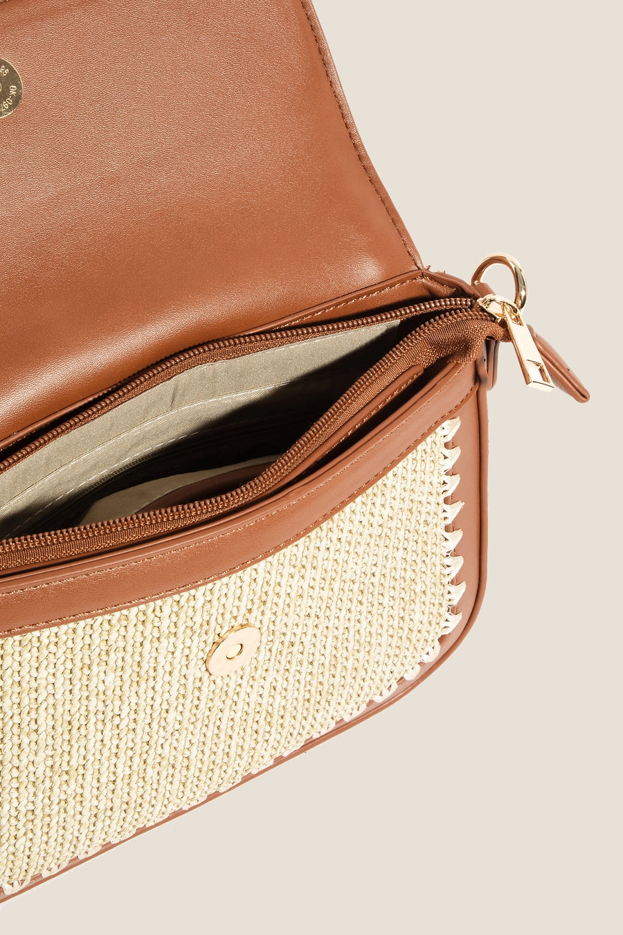 Braided Faux Leather Crossbody Bag