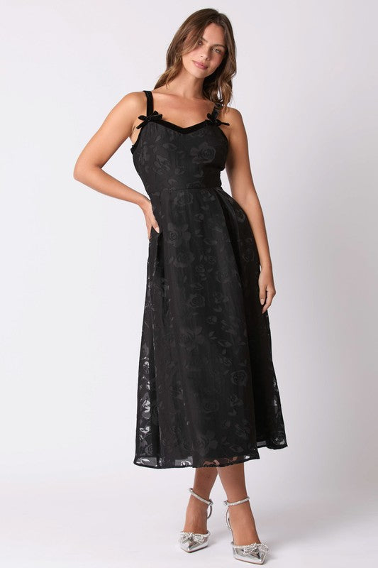 Floral Jacquard Organza Dress