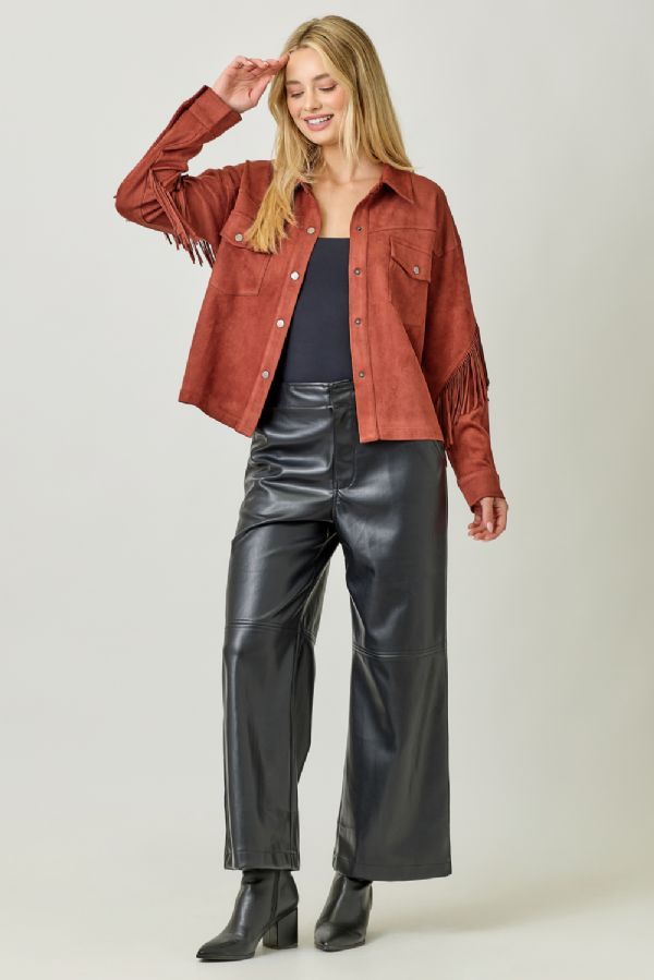 Fringe Back Suede Jacket