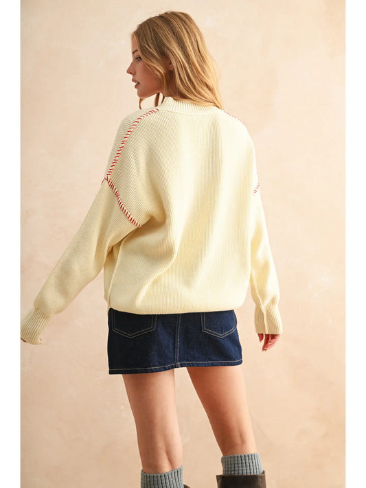 Cherry Patch Front Sweater Top