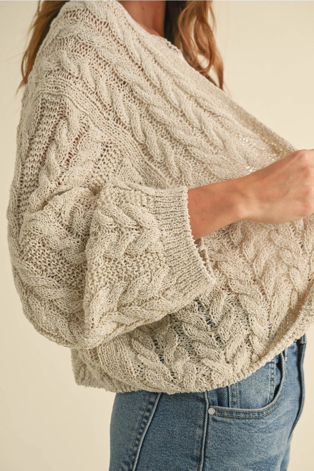 Light Weight Cable Knitted Cardigan