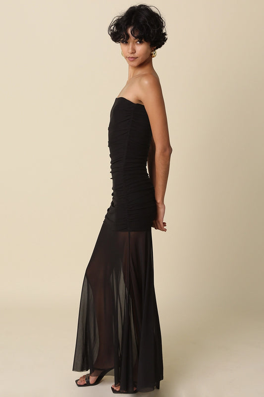 Emily Strapless Sheer Maxi Dress