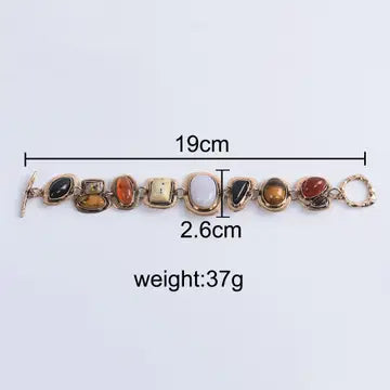 Irregular Metal Stone Bracelet
