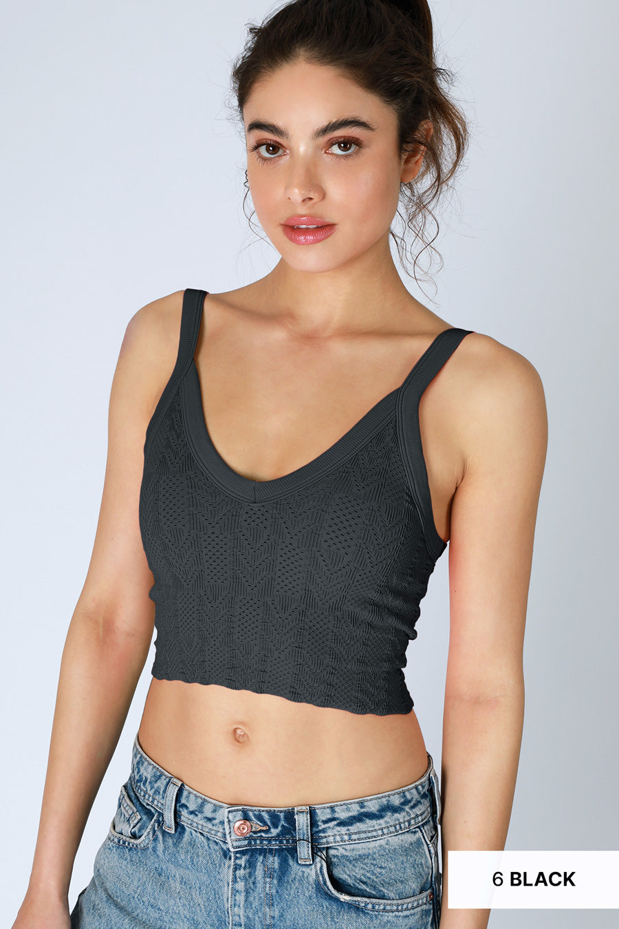 Lace Textured Crop Top