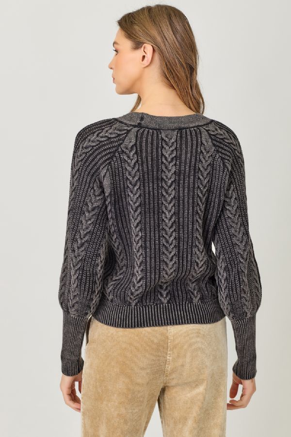 Mixed Weaving Sweater Cardigan