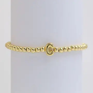 Initial Monogram Bubble Stretch Bead Bracelet