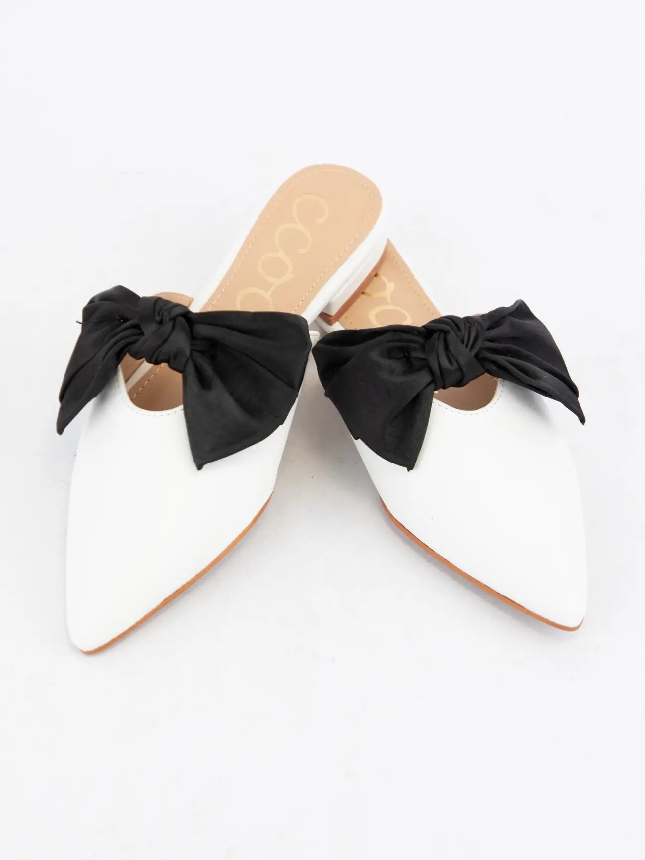 Satin Bow Decor Pointed-Toe Slip-On Mule