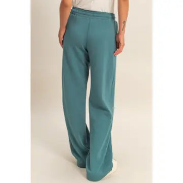 Elastic Waist Wide-Leg Pants