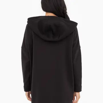 Longline Zip-Up Jacket with Hood