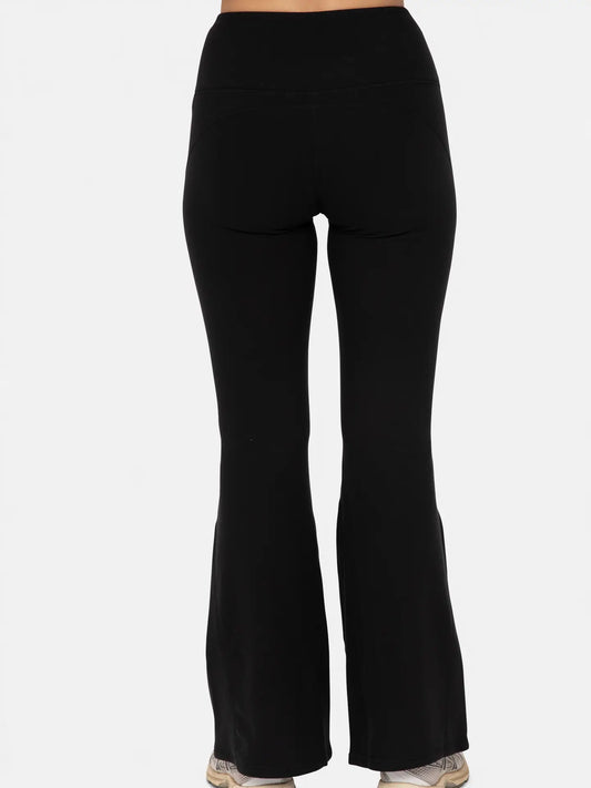 High Waisted Flared Fleece Leggings