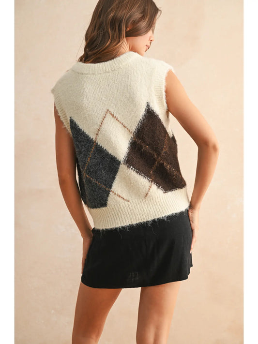 Argyle Pattern Sweater Vest