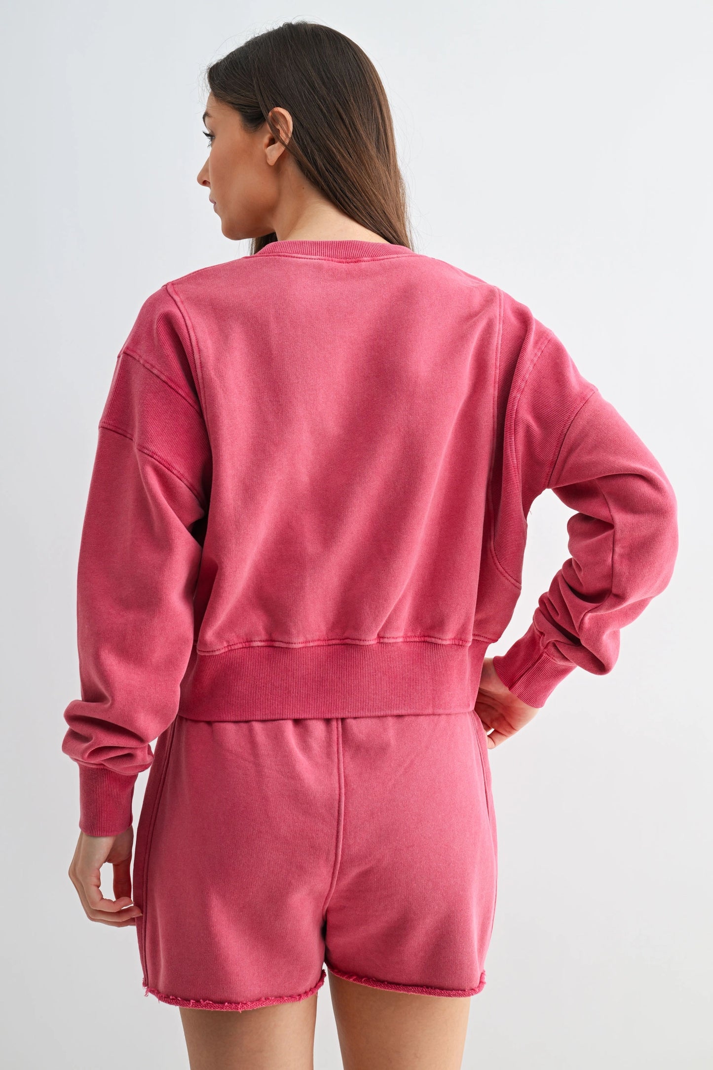 Mineral Wash Luxe Cropped Sweatshirt