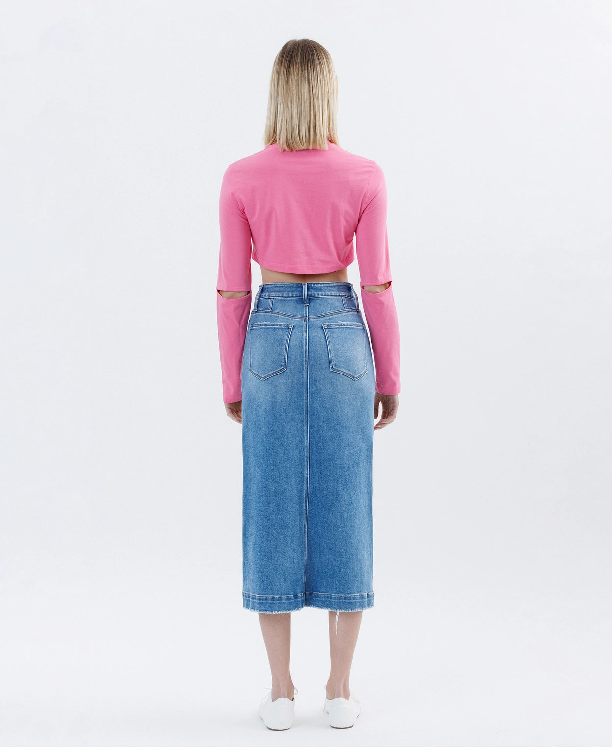 High Rise Utility Midi Skirt