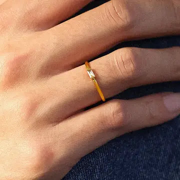 Côme 18K Gold Non-Tarnish Minimalist Thin Cz Band