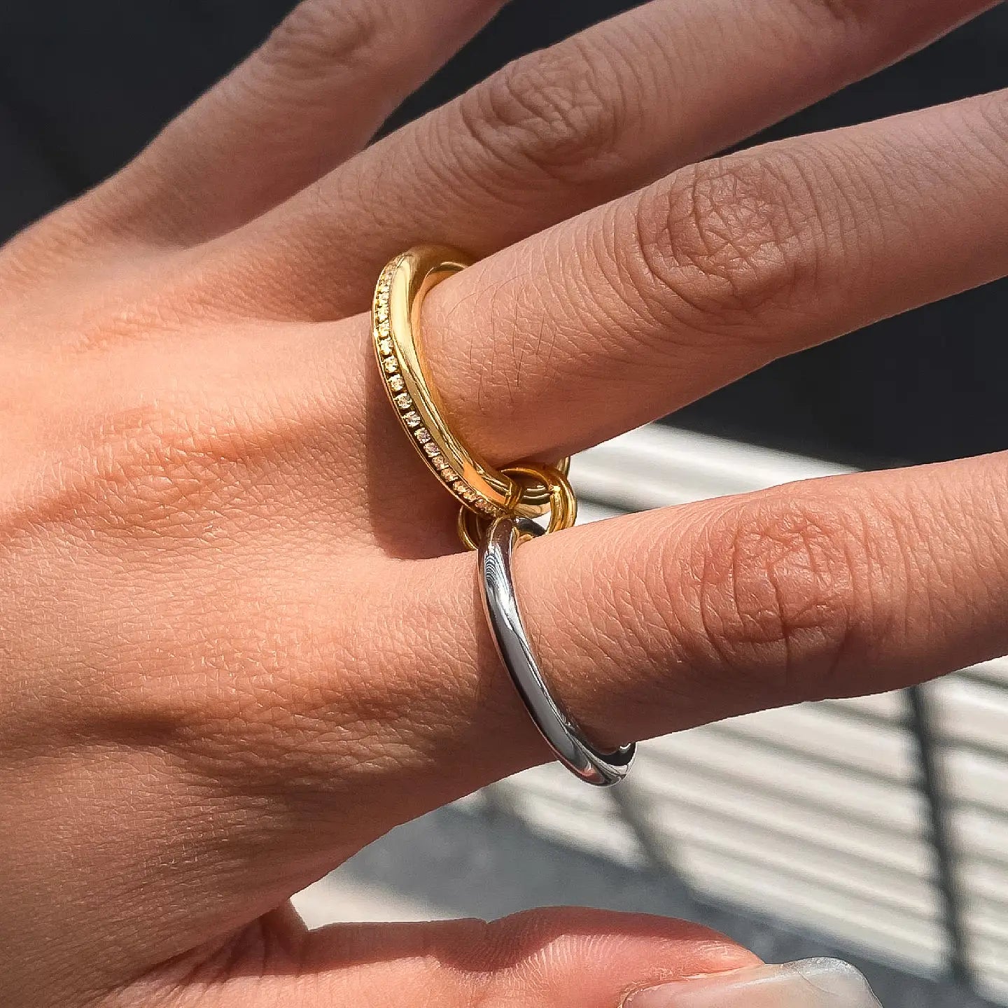 Bayard 18K Gold Non-Tarnish Multi Stack Cz Band Ring