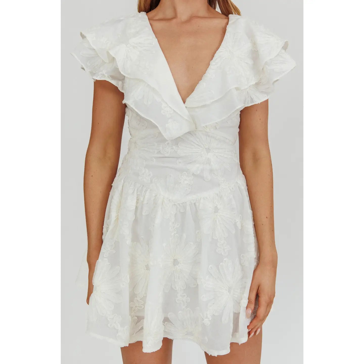 Ruffle Detail Mini Dress