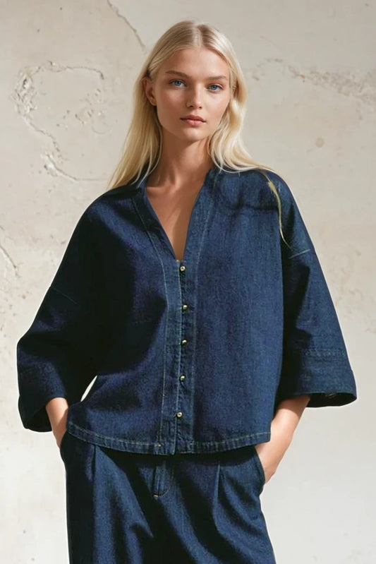 Oversized Dark Denim Shirt