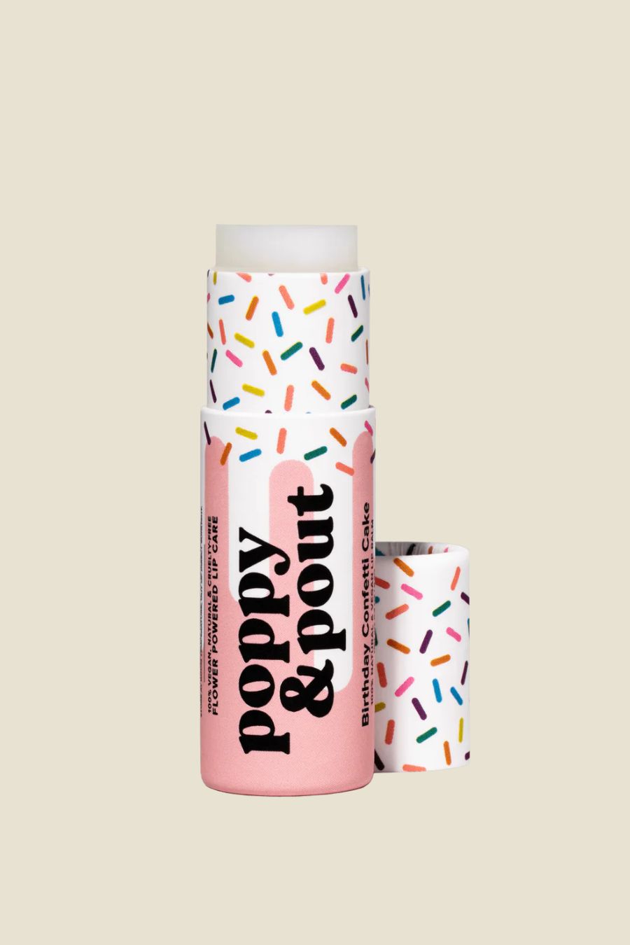 Lip Balm, "Birthday Confetti Cake" Pink, Vegan