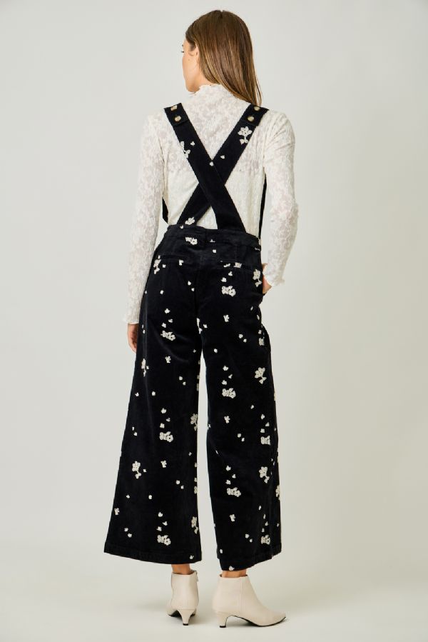 Embroidered Corduroy Jumpsuit