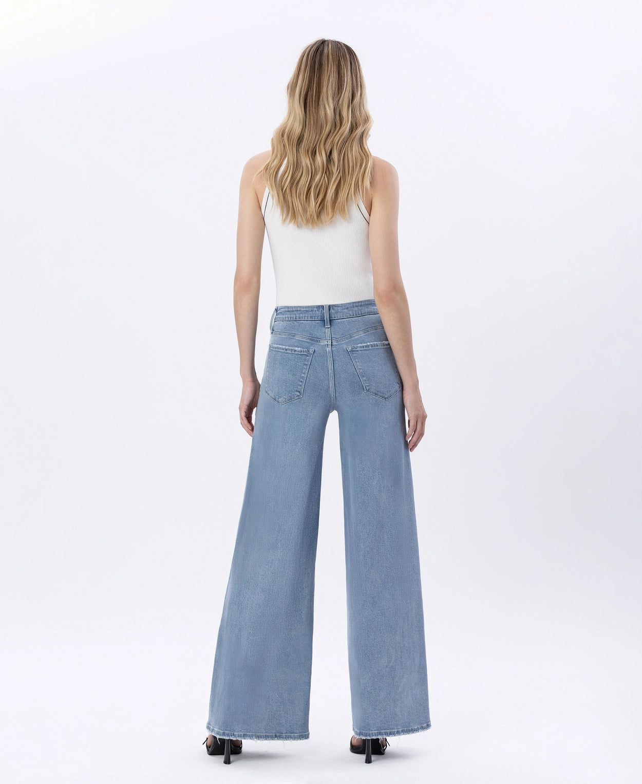 Super High Rise Full Length Palazzo Jeans
