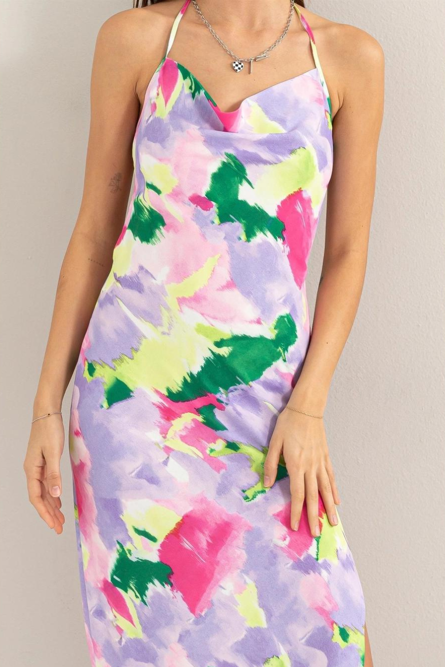 Vali Tie-Dye Print Backless Dress