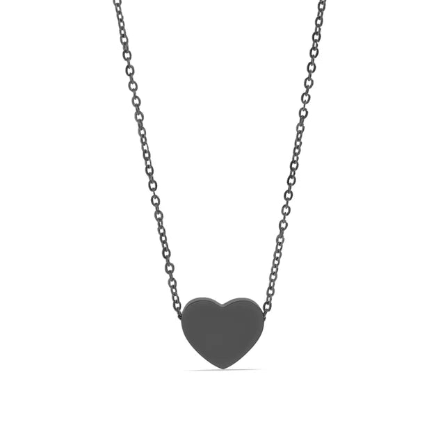18K Gold Stainless Steel Blank Heart Necklace