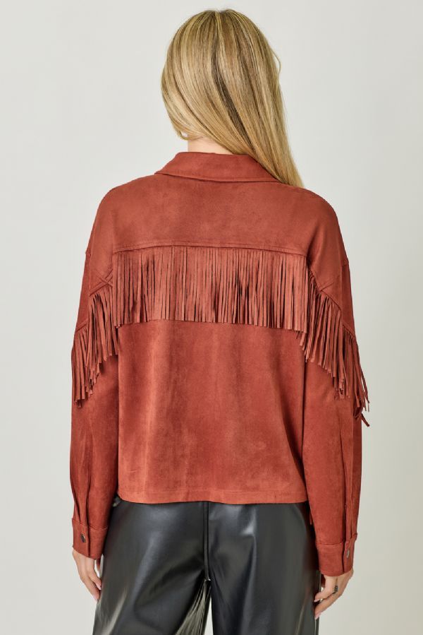 Fringe Back Suede Jacket