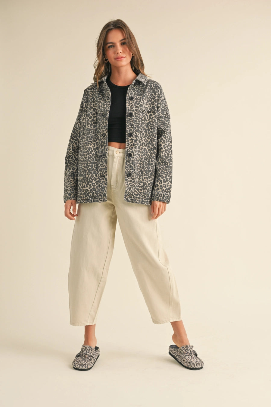 Leopard Print Stretch Shacket