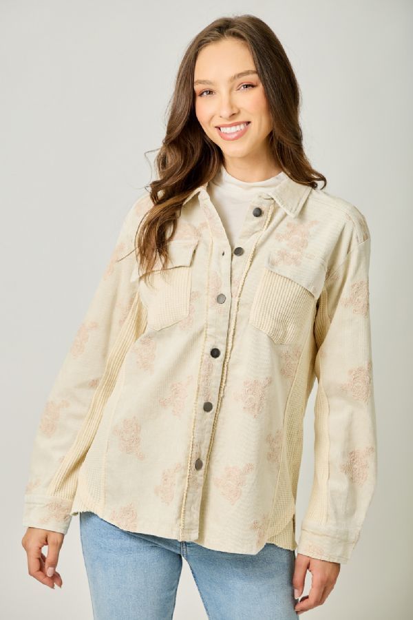 Washed Corduroy Embroidery Jacket