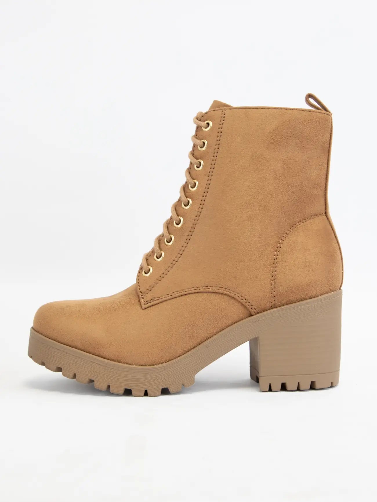 Combat Boots with Block Heel