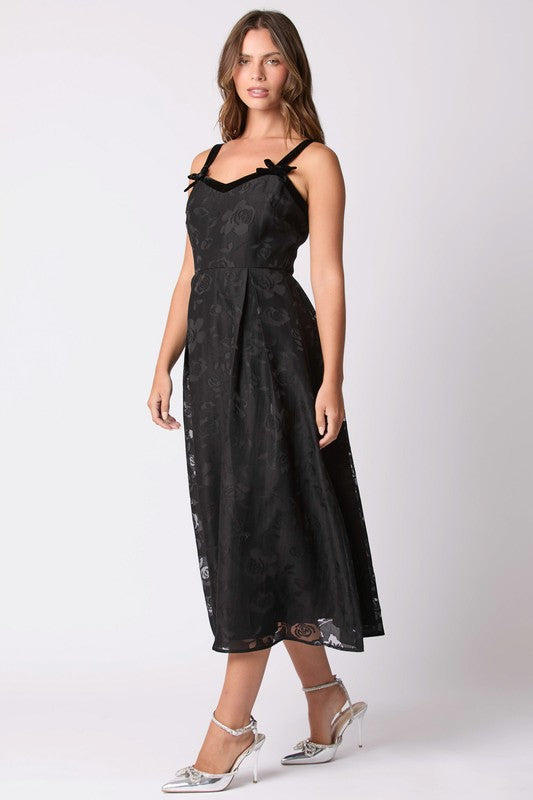 Floral Jacquard Organza Dress